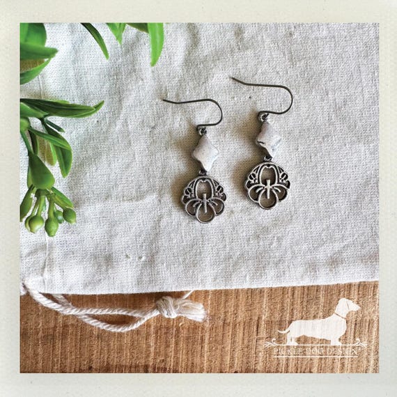 Silver Lace. Dangle Earrings