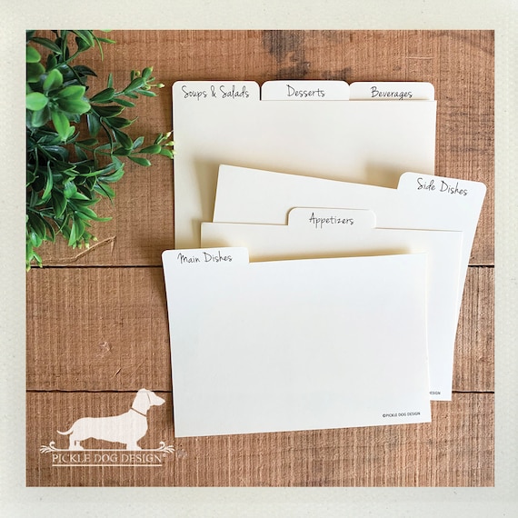 DOLLAR DEAL! 4x6 Recipe Divider Cards