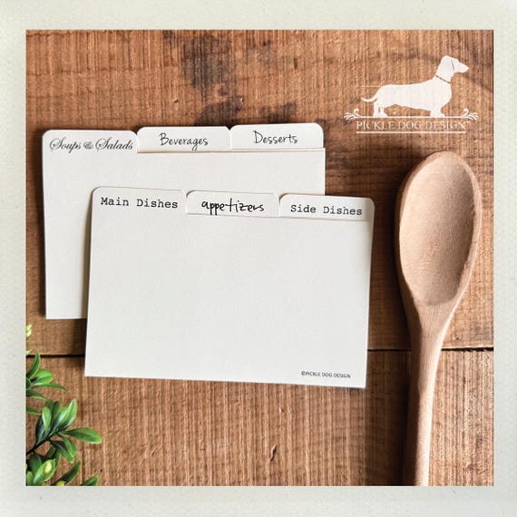 DISCOUNT DEAL! 3x5 Recipe Divider Cards (No. 44)