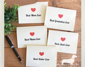 Best Ever. Note Card -- (Mother's Day Card, Grandma, Nana, Aunt, Sister, Godmother, Father's Day Card, Grandpa, Papa, Love, Free Shipping)