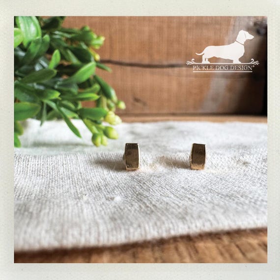 Gold Bar. Post Earrings
