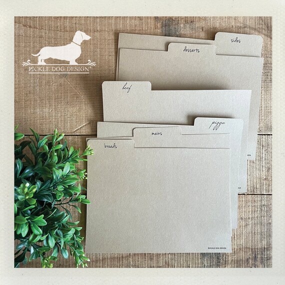 DISCOUNT DEAL! 5x7 Recipe Divider Cards (No. 8)