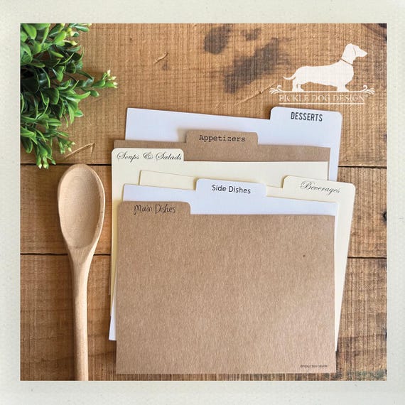 DISCOUNT DEAL! 5x7 Recipe Divider Cards (No. 69)