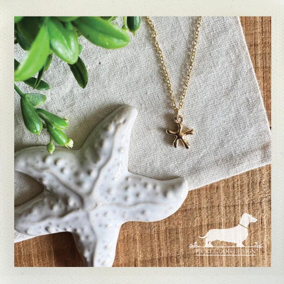 Gold Starfish. Necklace