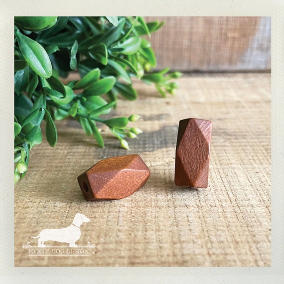 Wood Bar. Post Earrings