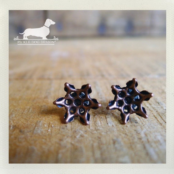 DOLLAR DEAL! Brown Flower. Post Earrings