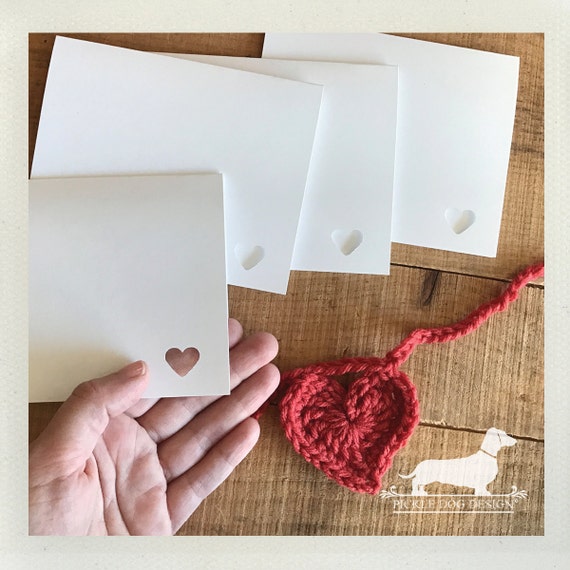 DISCOUNT DEAL! Mini Heart. White Note Cards (Set of 4)