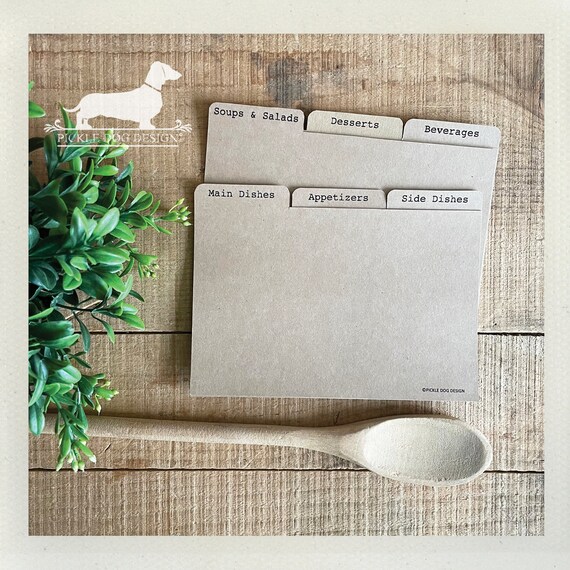 DISCOUNT DEAL! 4x6 Recipe Divider Cards (No. 5)
