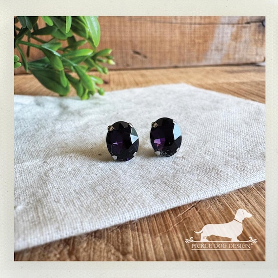 Amethyst. Post Earrings