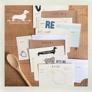 OFERTA RABATOWA! Grab Bag. Zestaw kartek z przepisami Baker's Dozen (ilość 13) -- (3x5, 4x6, proste, rustykalne, kuchenne, prezent ślubny, wieczór panieński)