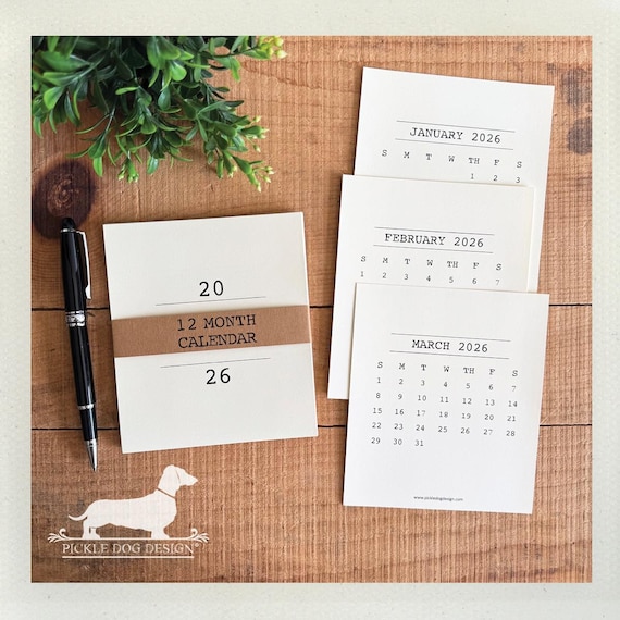 Minimalist. 2026 Desktop Calendar