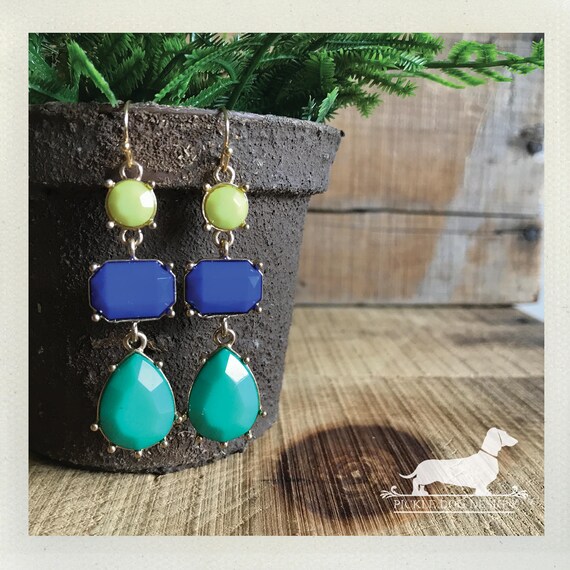 Chartreuse. Dangle Earrings