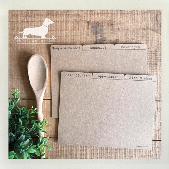 DISCOUNT DEAL! 5x7 Recipe Divider Cards (No. 48)