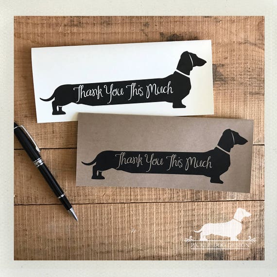 Long Doxie Thank You. Note Card