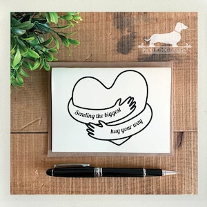 Gros câlin. Carte de correspondance -- (carte d'amour, carte d'encouragement, carte de la Saint-Valentin, carte de soutien à la chimio, carte édifiante, carte de rétablissement, carte de pensée pour vous)
