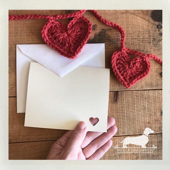 DOLLAR DEAL! Mini Heart. Ivory Note Cards (Set of 4)