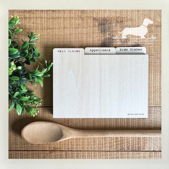 DISCOUNT DEAL! Wood 4x6 Recipe Divider Cards (No. 12)