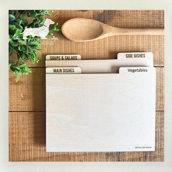 DISCOUNT DEAL! Wood 5x7 Recipe Divider Cards (No. 5)
