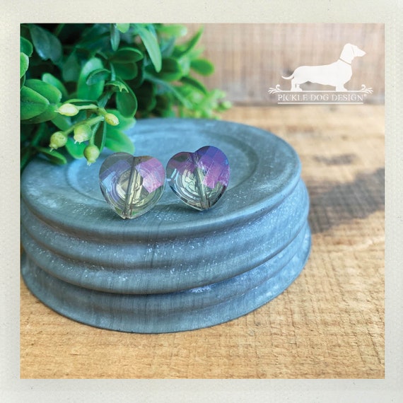 DOLLAR DEAL! Crystal Heart. Post Earrings