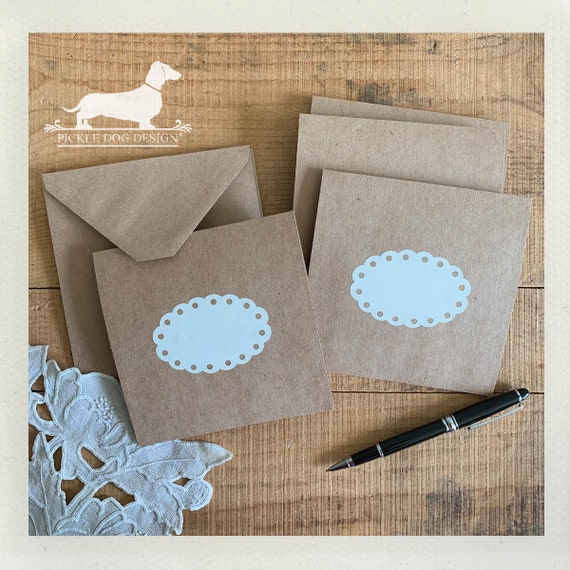 DISCOUNT DEAL! Lace. Note Cards (Set of 4) -- (Vintage-Style, Shabby Chic, Rustic, Baby Shower, Thank You Card, Bridal Shower, Blank Cards)