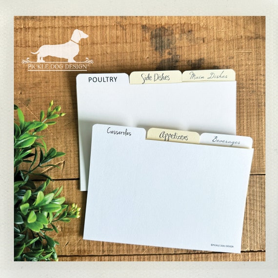 DISCOUNT DEAL! 4x6 Recipe Divider Cards (No. 31)