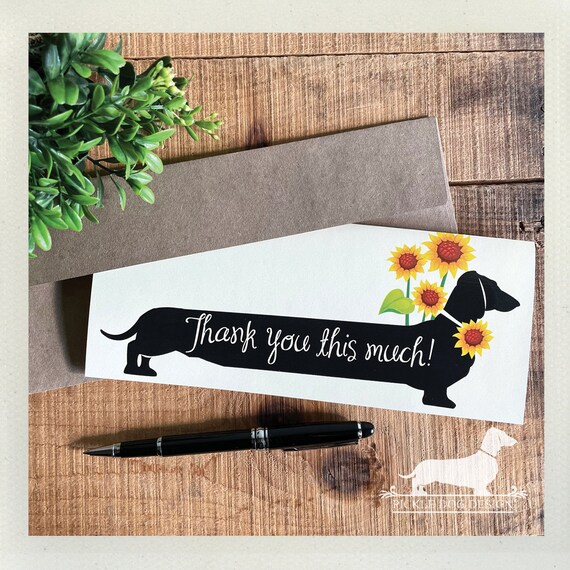 DISCOUNT DEAL! Sunflower Thank You Doxie. Note Card