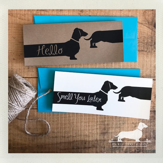 Long Doxie Hello. Note Card