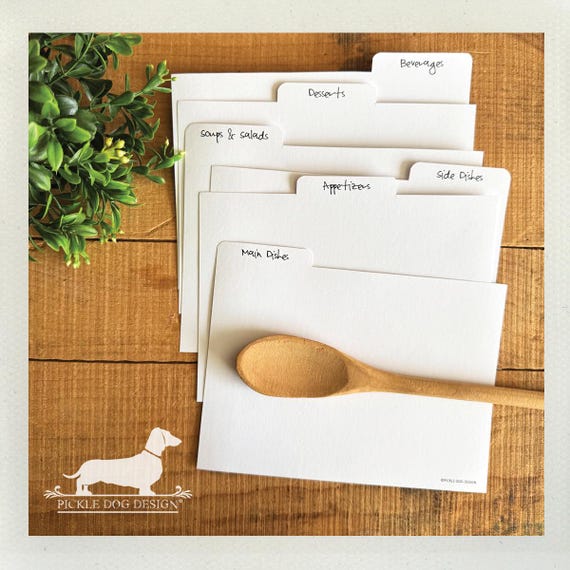 DISCOUNT DEAL! 5x7 Recipe Divider Cards (No. 70)