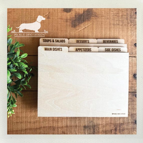 DISCOUNT DEAL! Wood 5x7 Recipe Divider Cards (No. 6)