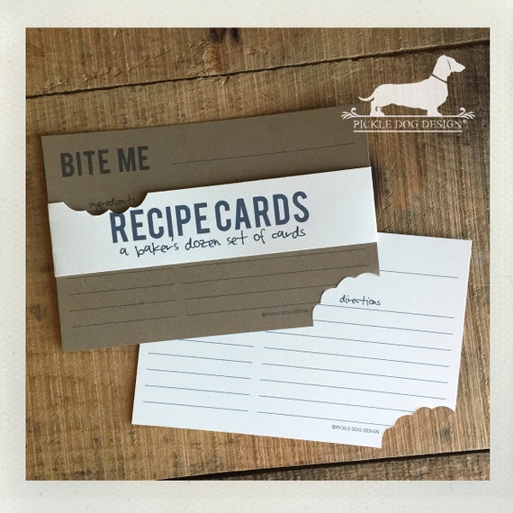 Bite Me. A Baker's Dozen (Qty 13) Set of Recipe Cards