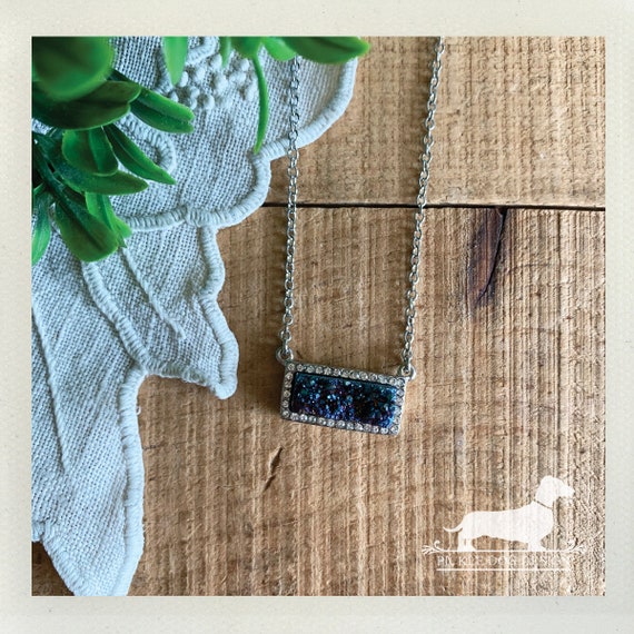 Blue Druzy. Necklace