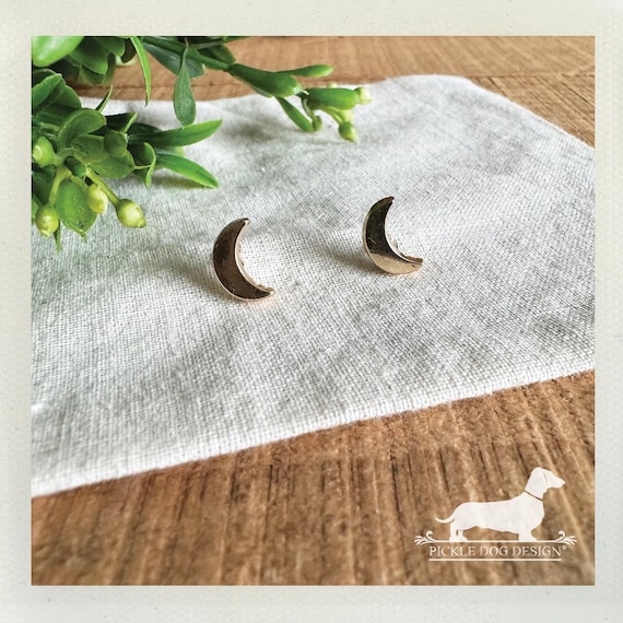 Moon. Post Earrings