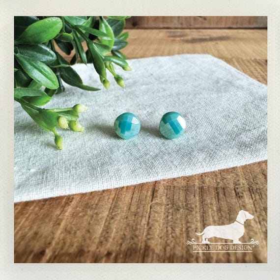 Mint Gem. Post Earrings