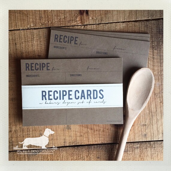 Classic Kraft. A Baker's Dozen (Qty 13) Set of Recipe Cards