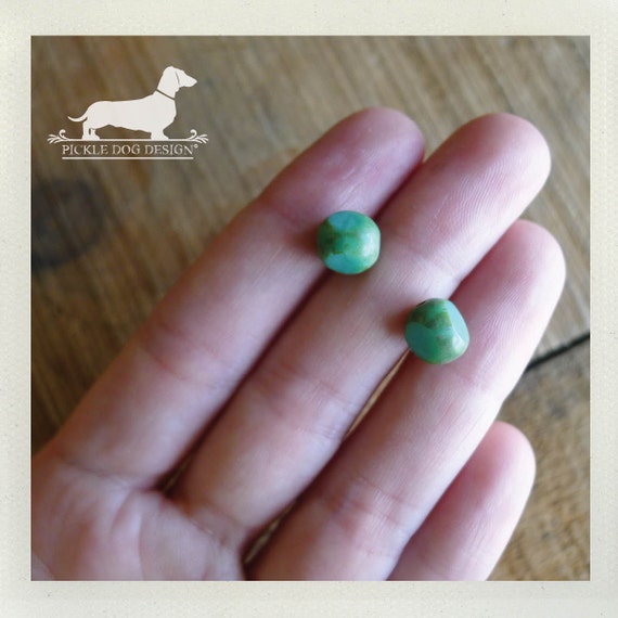 Round Mints. Post Earrings