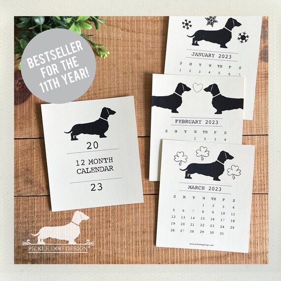 Doxie Love. 2023 Desktop Calendar