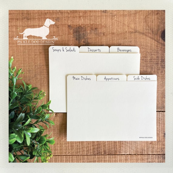 DISCOUNT DEAL! 4x6 Recipe Divider Cards (No. 47)