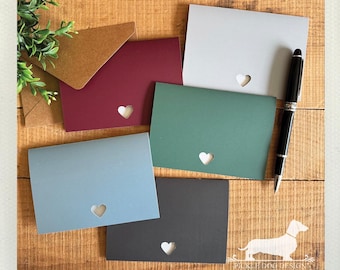 DISCOUNTED! Colorful Heart Note Cards: Thank Yous with Envelopes (Set of 5)