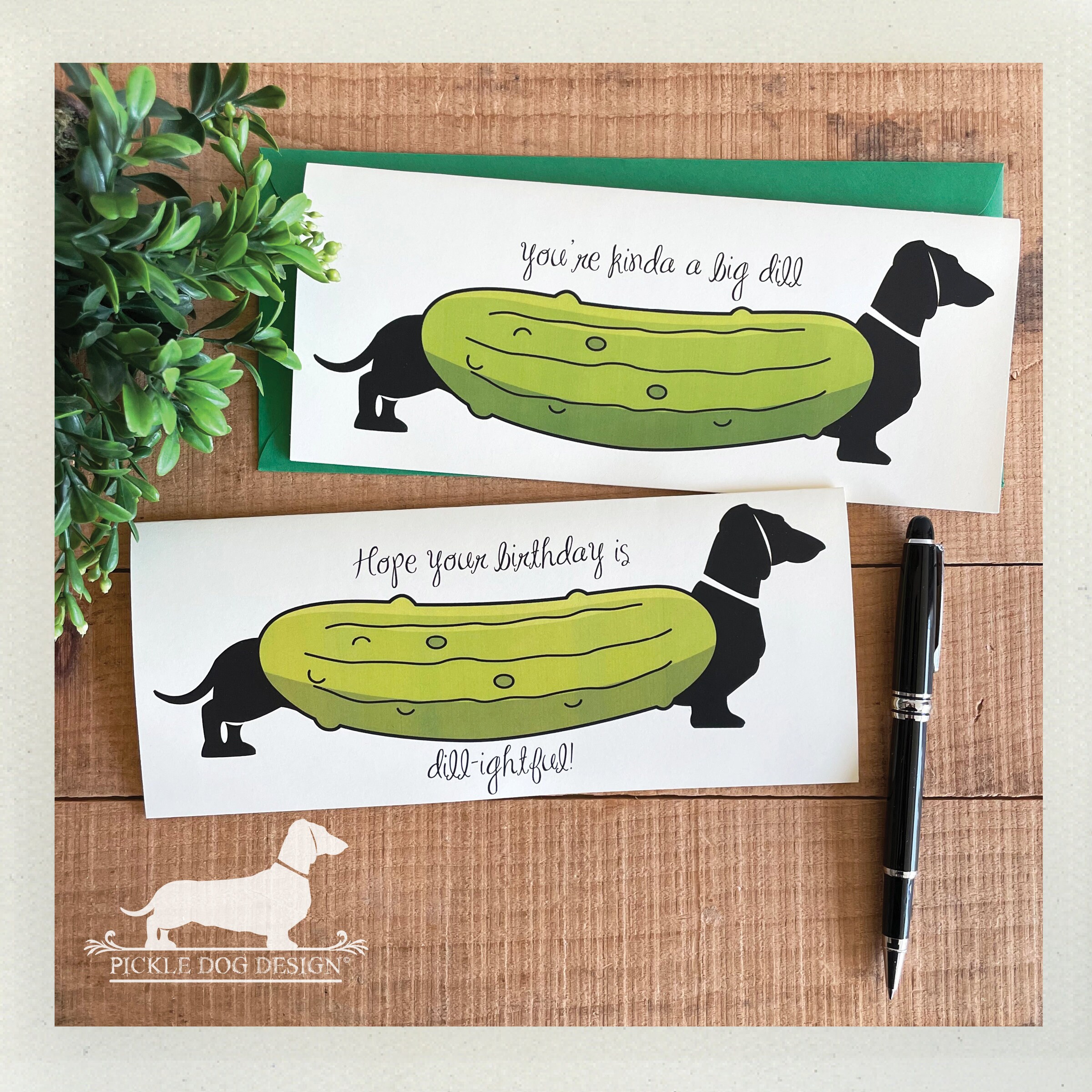 Emotional Support Pickle 4-Up 5.5x4.25 Printable Note Cards