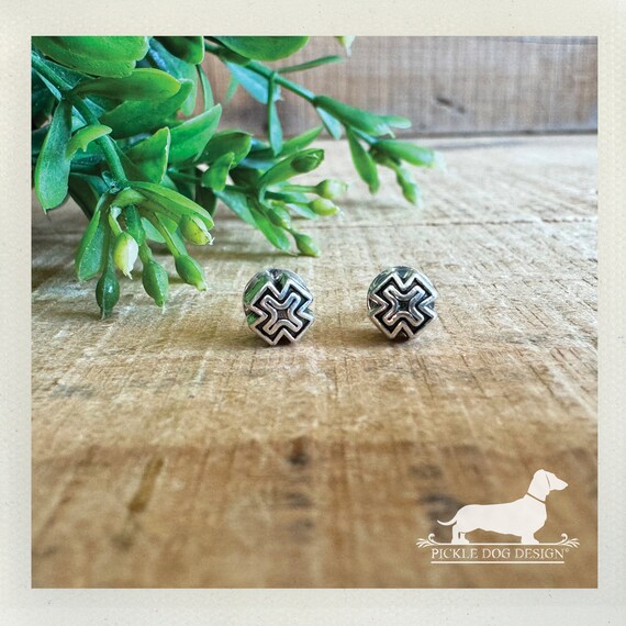 Silver X. Post Earrings