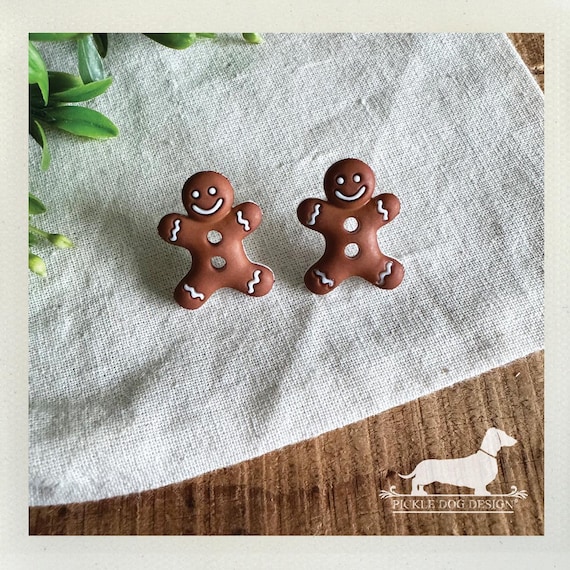 Gingerbread Cookie. Post Earrings