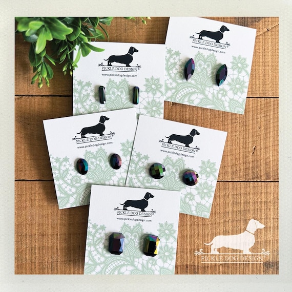 Iridescent Gem. Post Earrings