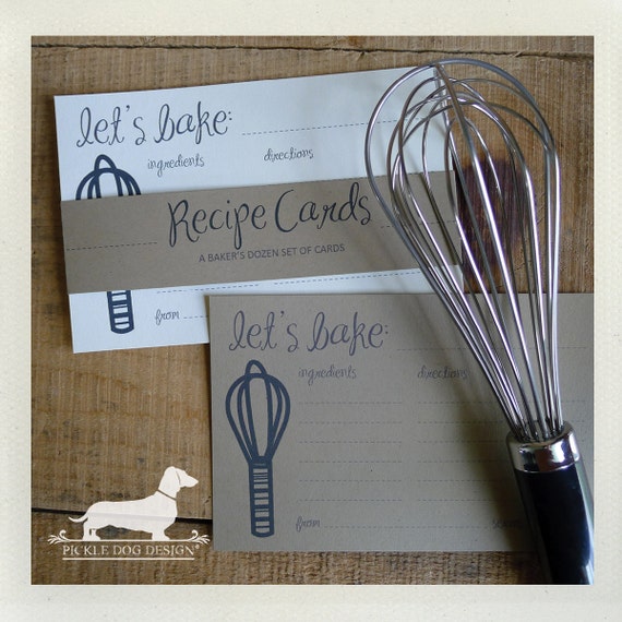 Whisked Away. A Baker's Dozen (Qty 13) Set of Recipe Cards