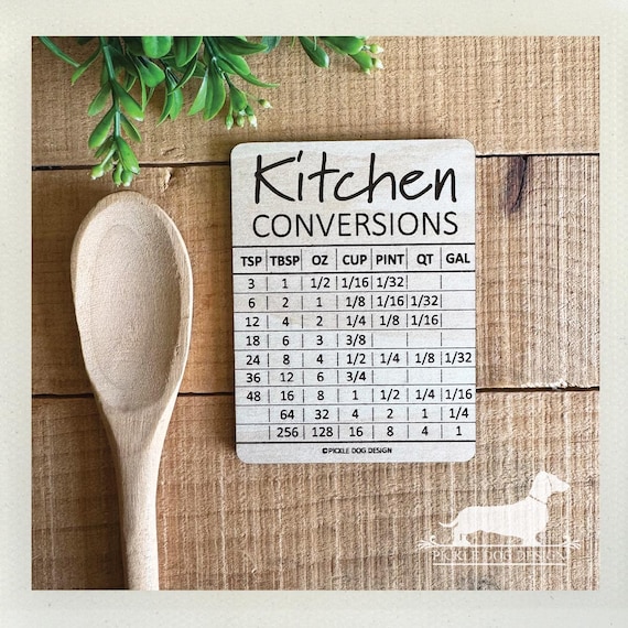 Kitchen Conversions. Wood Magnet