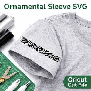 Ornamental Sleeve SVG für Cricut | Flow Band Schnittdatei | Dekoratives Hemdärmel-Design