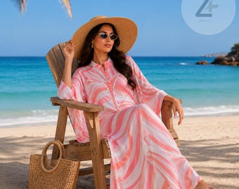 Maxi Skirt Women | Pink Striped Maxi Dress Beach Vacation | Minimalist Washed Flowy Long Skirt Summer Gift