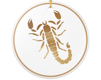 Regalo del zodíaco para el signo Escorpio. Adorno de cerámica para decoración del hogar con diseño de escorpión.