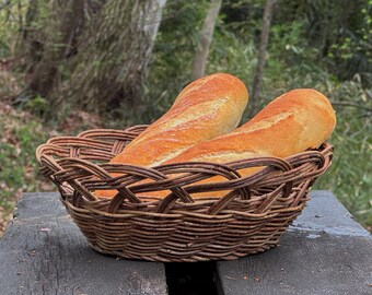 Handwoven Akebia Vine Basket - Traditional Japanese Folk Craft (Mingei) - Rustic Natural Home Decor