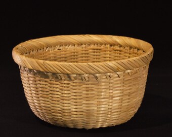 Fine Handwoven Shino-bamboo Rice Washing Basket (Zaru) - Japanese Master Artisan Work - 2-Go Size