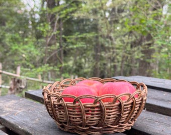 Handwoven Akebia Vine Basket - Traditional Japanese Folk Craft (Mingei) - Rustic Natural Home Decor